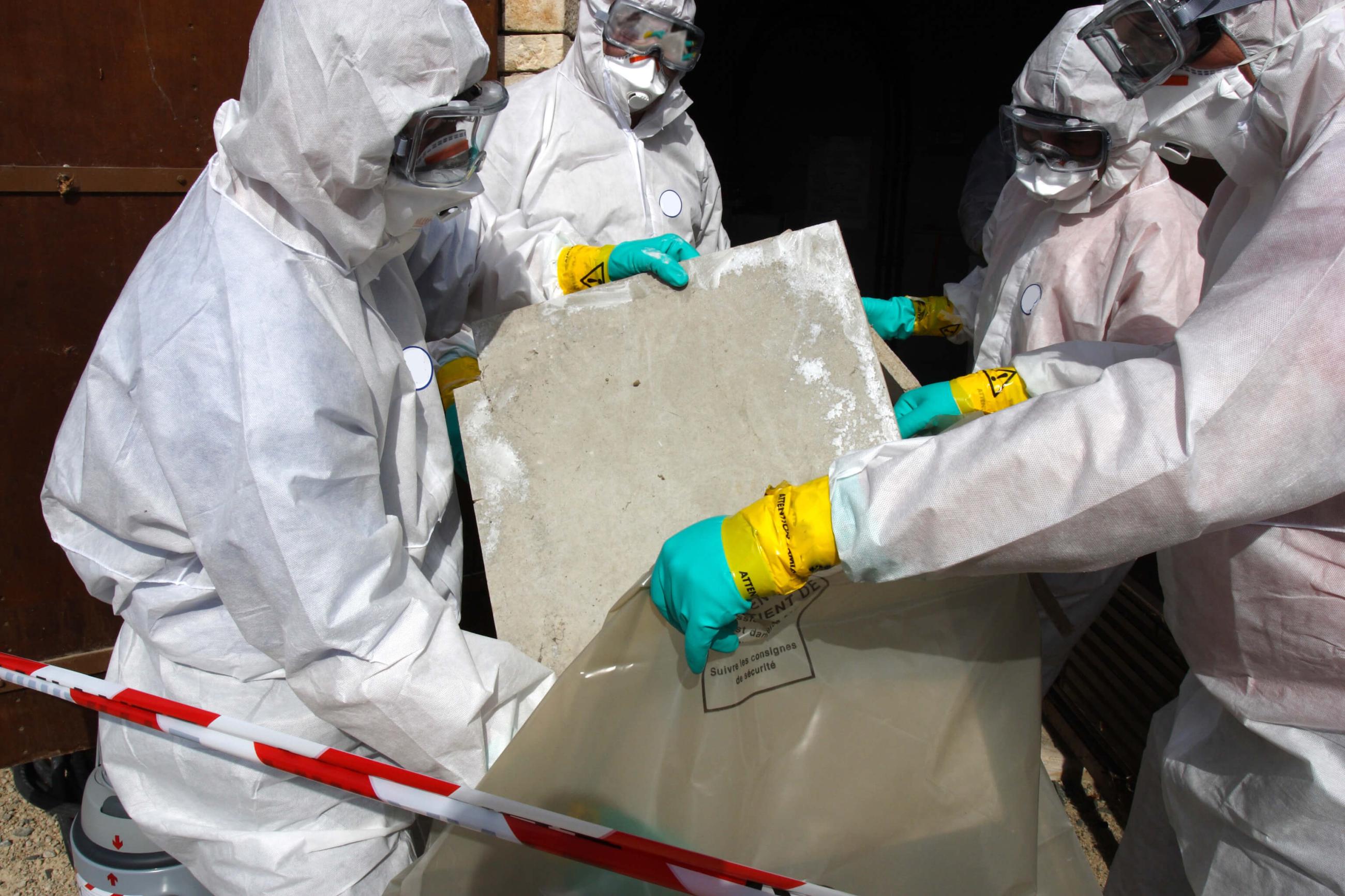 Asbestos removal from building